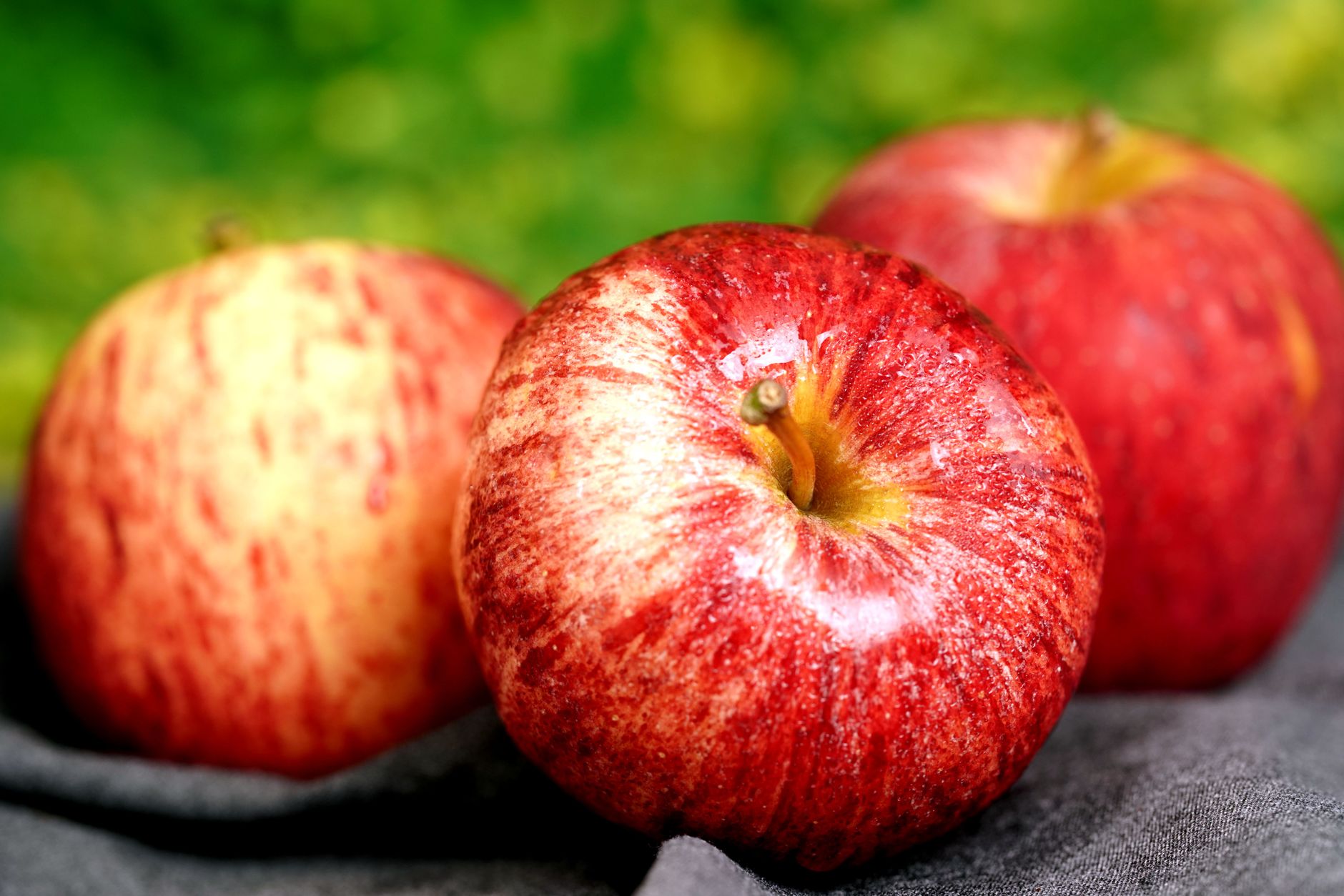Gros plan de pommes rouges vibrantes